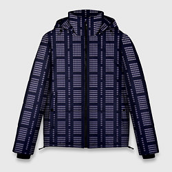 Куртка зимняя мужская Тёмно-синий паттерн кружочки, цвет: 3D-черный