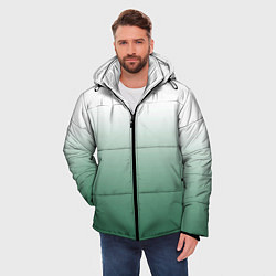 Куртка зимняя мужская Туманный градиент бело-зелёный, цвет: 3D-черный — фото 2