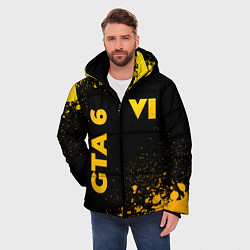 Куртка зимняя мужская GTA 6 - gold gradient вертикально, цвет: 3D-черный — фото 2