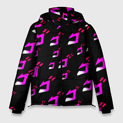 Куртка зимняя мужская JoJos Bizarre neon pattern logo, цвет: 3D-черный