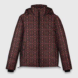 Куртка зимняя мужская Тёмно-красный ажурный, цвет: 3D-черный