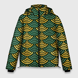 Куртка зимняя мужская Чешуя зелёного древесного дракона, цвет: 3D-светло-серый