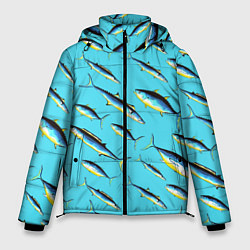 Куртка зимняя мужская Косяк рыб в море, цвет: 3D-красный