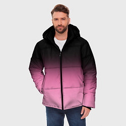 Куртка зимняя мужская Черно-розовый градиент, цвет: 3D-светло-серый — фото 2