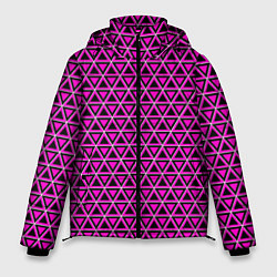 Куртка зимняя мужская Розовые и чёрные треугольники, цвет: 3D-черный