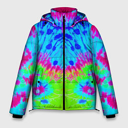 Куртка зимняя мужская Tie-Dye abstraction, цвет: 3D-красный