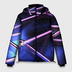 Мужская зимняя куртка Фиолетовая геометрическая абстракция