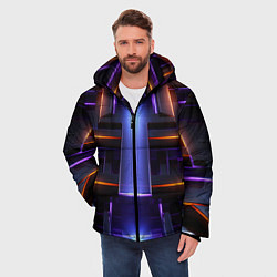 Куртка зимняя мужская Объемная неоновая конструкция, цвет: 3D-светло-серый — фото 2