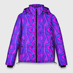 Куртка зимняя мужская Розовые зигзаги, цвет: 3D-светло-серый