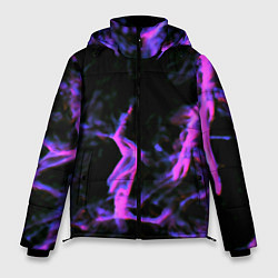 Куртка зимняя мужская Неоновая текстура разрывы текстура, цвет: 3D-черный