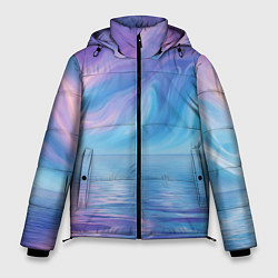 Куртка зимняя мужская Абстрактное небо и водная гладь, цвет: 3D-черный