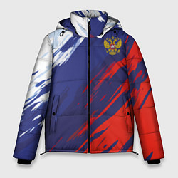Мужская зимняя куртка Россия Sport брызги красок триколор