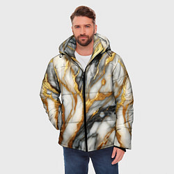 Куртка зимняя мужская Мрамор - текстура, цвет: 3D-черный — фото 2