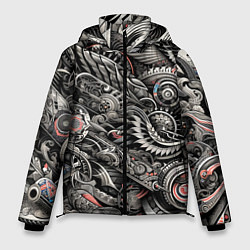 Куртка зимняя мужская Тату - нейросеть, цвет: 3D-светло-серый