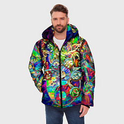 Куртка зимняя мужская Знаковые пузырьки, цвет: 3D-черный — фото 2