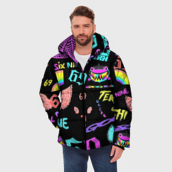 Куртка зимняя мужская 6ix9ine logo rap bend, цвет: 3D-светло-серый — фото 2