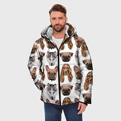 Куртка зимняя мужская Текстура собак, цвет: 3D-светло-серый — фото 2