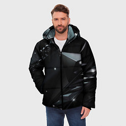Куртка зимняя мужская Black luxury abstract, цвет: 3D-красный — фото 2