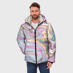 Куртка зимняя мужская Мрамор узор разноцветный, цвет: 3D-светло-серый — фото 2