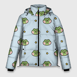 Куртка зимняя мужская Паттерн с лягушками, цвет: 3D-светло-серый