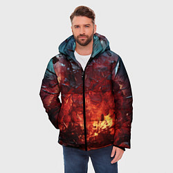 Куртка зимняя мужская Абстрактный взрыв, цвет: 3D-красный — фото 2