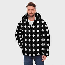 Куртка зимняя мужская Белый горошек, цвет: 3D-черный — фото 2