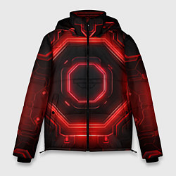 Мужская зимняя куртка Nvidia style black and red neon