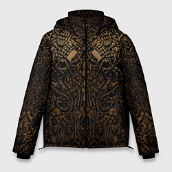 Куртка зимняя мужская Золотой узор маори, цвет: 3D-черный