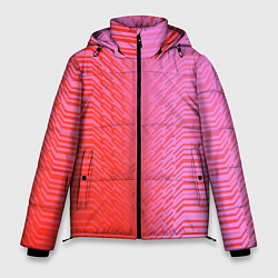 Куртка зимняя мужская Красные градиентные линии, цвет: 3D-светло-серый