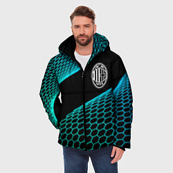 Куртка зимняя мужская AC Milan football net, цвет: 3D-черный — фото 2
