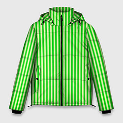 Куртка зимняя мужская Полосатый салатовый, цвет: 3D-черный