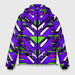 Мужская зимняя куртка Техно броня фиолетово-зелёная