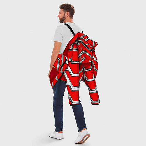 Мужская зимняя куртка Техно броня красно-белая / 3D-Красный – фото 5