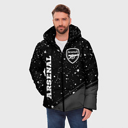 Куртка зимняя мужская Arsenal sport на темном фоне вертикально, цвет: 3D-черный — фото 2