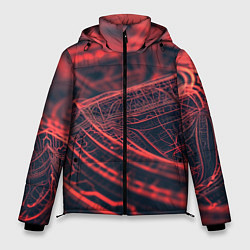 Куртка зимняя мужская Раскаленные линии, цвет: 3D-красный