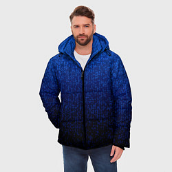 Куртка зимняя мужская Градиент мелкая мозаика сине-чёрный, цвет: 3D-черный — фото 2