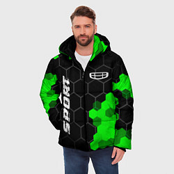 Куртка зимняя мужская Geely green sport hexagon, цвет: 3D-черный — фото 2