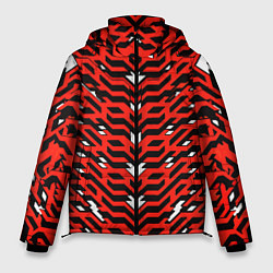 Куртка зимняя мужская Агрессивный красныйй паттерн, цвет: 3D-красный