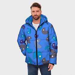 Куртка зимняя мужская Кусака ПакМан паттерн, цвет: 3D-светло-серый — фото 2