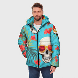 Куртка зимняя мужская Черепа в отпуске, цвет: 3D-светло-серый — фото 2