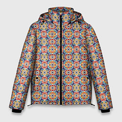 Куртка зимняя мужская Марокканская мозаика цветочный узор, цвет: 3D-светло-серый