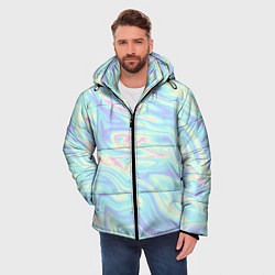 Куртка зимняя мужская Жидкая абстракция, цвет: 3D-светло-серый — фото 2