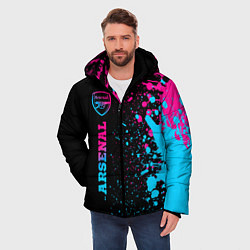 Куртка зимняя мужская Arsenal - neon gradient по-вертикали, цвет: 3D-черный — фото 2