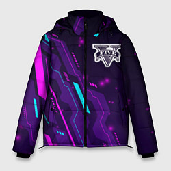 Куртка зимняя мужская GTA neon gaming, цвет: 3D-черный