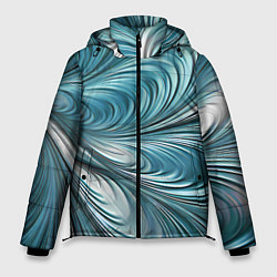 Куртка зимняя мужская Металлические завитки узоры, цвет: 3D-черный