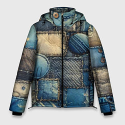 Мужская зимняя куртка Denim patchwork - ai art