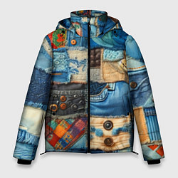 Куртка зимняя мужская Vanguard denim patchwork - ai art, цвет: 3D-светло-серый