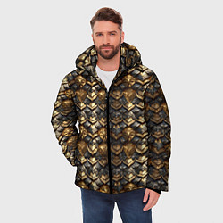 Куртка зимняя мужская Золотистая текстурная броня, цвет: 3D-черный — фото 2
