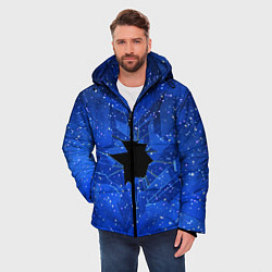 Куртка зимняя мужская Расколотое стекло - звездное небо, цвет: 3D-светло-серый — фото 2