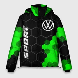 Куртка зимняя мужская Volkswagen green sport hexagon, цвет: 3D-черный